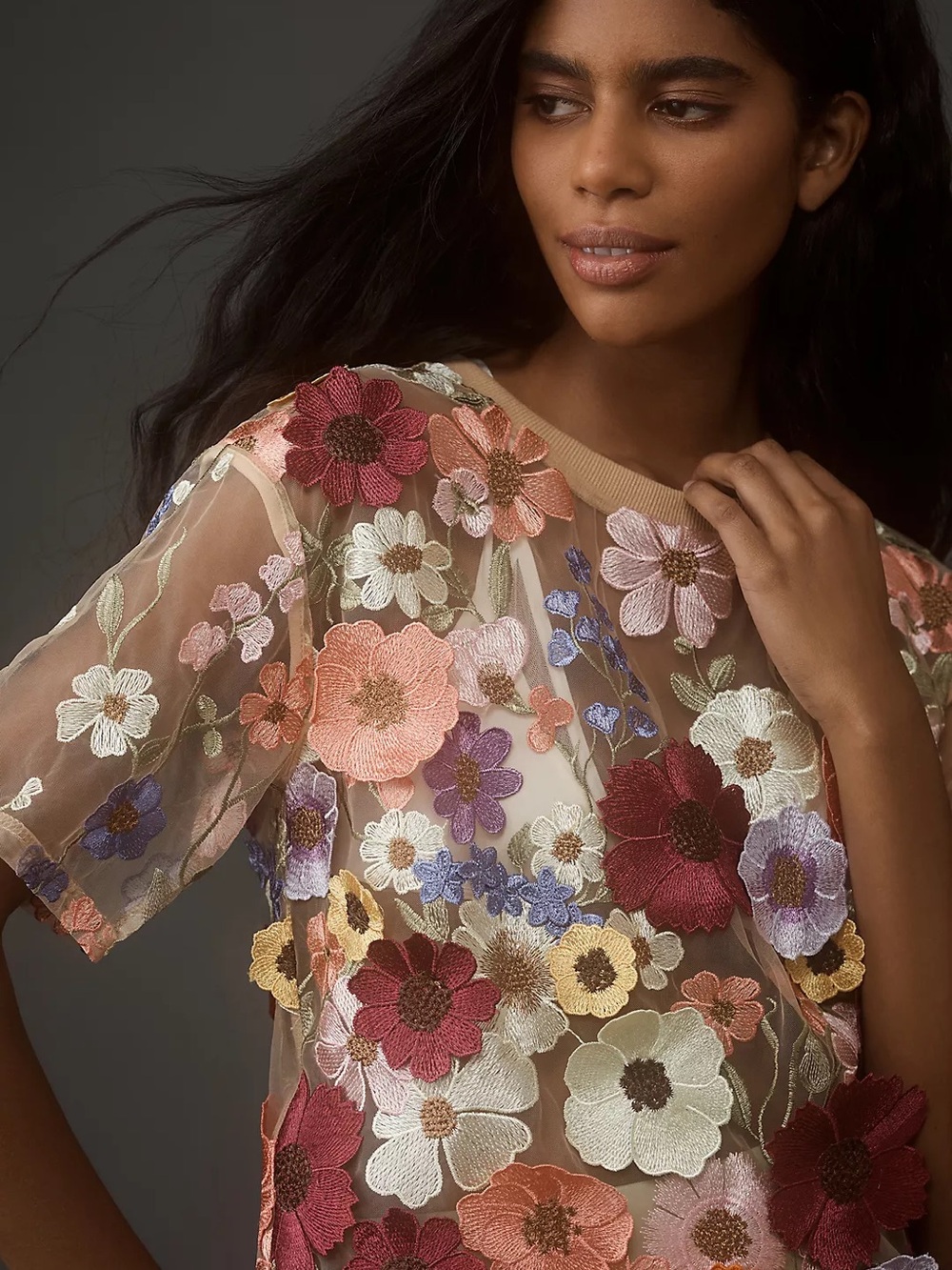 Dolan Anthropologie Left Coast floral embroiderey